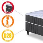 Cama Box Solteiro Conjugado Granada Umaflex Preto / Branco Fl