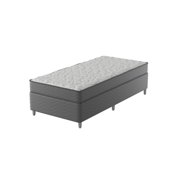 Cama Box Solteiro D45 Of 0,88x188x0,45 Montreal Cinza/branco
