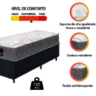 Cama Box Solteiro Gazin Colchão Com Espuma 88x188x55cm Cambor