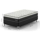 Cama Box Solteiro King Amarilis Com Colchão D33 Preta E Branca