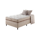 Cama Box Solteiro King Bege + Colchão Molas Superlastic Baham