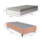 Cama Box Solteiro King Bege Com Colchão Guldi Dream Mola Ensa