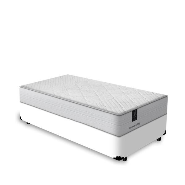 Cama Box Solteiro King Branca + Colchão De Molas Ensacadas -