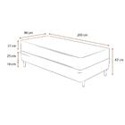 Cama Box Solteiro King Branca + Colchão Espuma 96x203x62cm