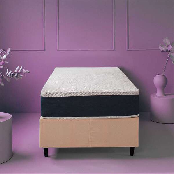 Cama Box Solteiro King Com Colchão Mola Ensacada Macio Guldi