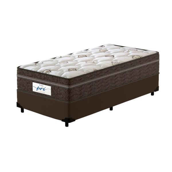 Cama Box Solteiro King Marrom + Colchão De Molas Ensacadas -