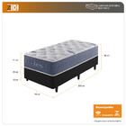 Cama Box Solteiro King Preto + Colchão Molas Ensacadas Visco