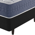 Cama Box Solteiro King Preto + Colchão Molas Ensacadas Visco