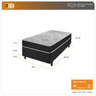 Cama Box Solteiro King Preto + Colchão San Francisco  Espuma