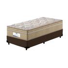 Cama Box Solteiro Marrom + Colchão De Molas Ensacadas- Madrid