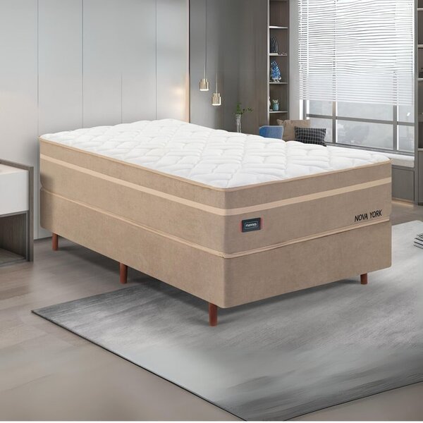 Cama Box Solteiro Molas Ensacadas Tecnologia Gel Sense,health