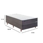 Cama Box Solteiro Molas Superlastic Nassau Mannes Cinza