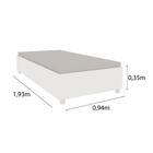 Cama Box Solteiro Mônaco Branco 94x193x36cm