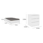 Cama Box Solteiro Mônaco E Mesa De Cabeceira Veronna Neve