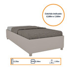Cama Box Solteiro Mônaco Off White - Tcil Móveis