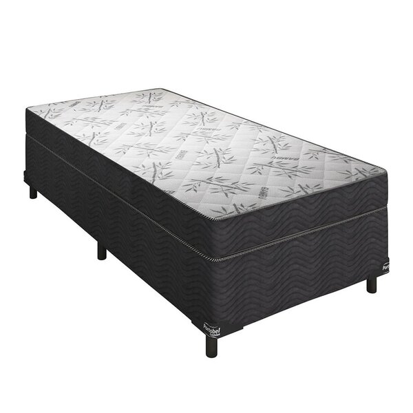 Cama Box Solteiro Portobel D33 Kairo 88x188x57 Branco/preto
