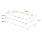 Cama Box Solteiro Preta + Colchão De Espuma D33 - Castor - Bl