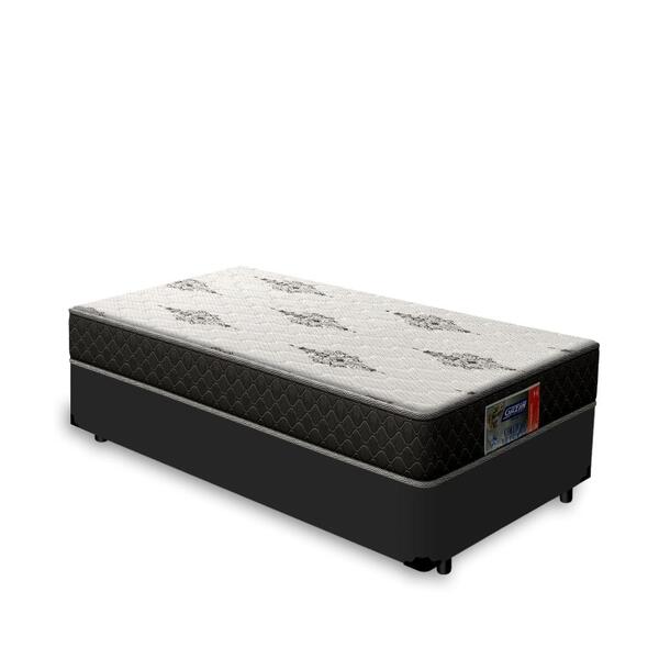 Cama Box Solteiro Preta + Colchão De Espuma D33 - Gazin - Sup