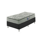 Cama Box Solteiro Preto  + Colchão Ortopedico Espuma D33 Pill