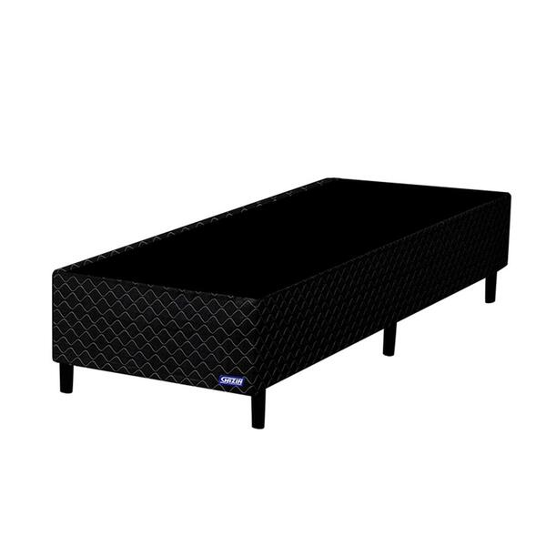 Cama Box Solteiro Preto Bordado 88 X 188 X 39 Pérola Negra Ga