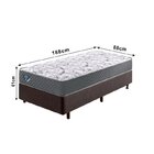 Cama Box Solteiro Reforçado 88x188x38cm E Colchão Adapto Mola