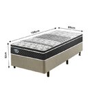 Cama Box Solteiro Reforçado 88x188x38cm E Colchão Gran Sleep