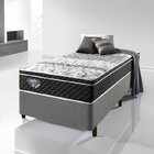 Cama Box Solteiro Reforçado Cinza 88x188x38cm E Colchão Gran