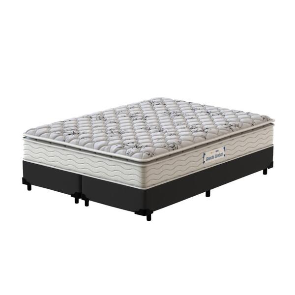 Cama Box Super King Preta + Colchão De Espuma D33 Probel Guar