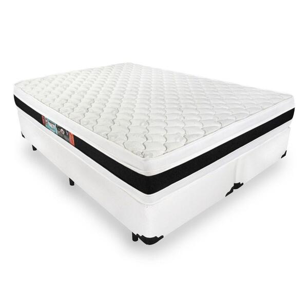 Cama Box Super King Preta + Colchão De Espuma D45 - Castor -