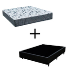 Cama Box Viúva 128 Tecido Sintético Preto Com Colchão Espuma