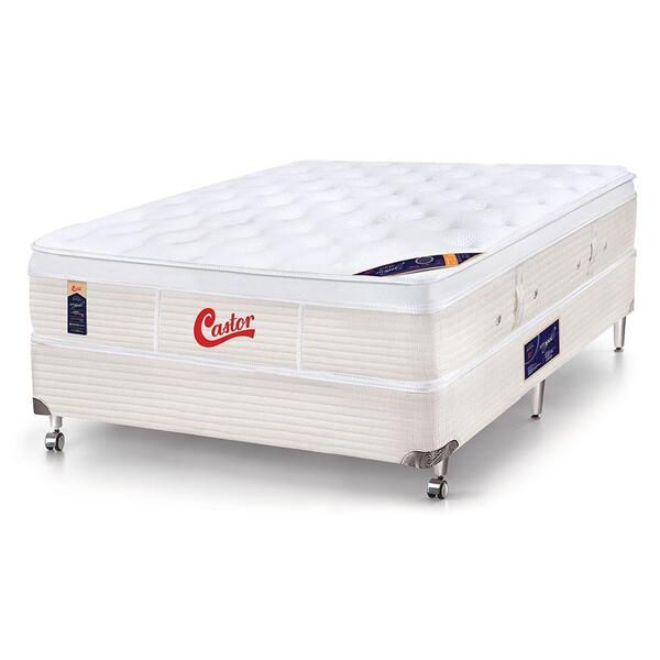 Cama Box Viuva + Colchão Castor Gold Star Vitagel Euro One Fa