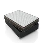Cama Box Viúva + Colchão Molas Ensacadas Couro Preto