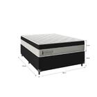 Cama Box Viúva + Colchão Molas Ensacadas Suede Veludo Preto