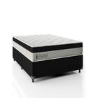 Cama Box Viúva + Colchão Molas Ensacadas Suede Veludo Preto