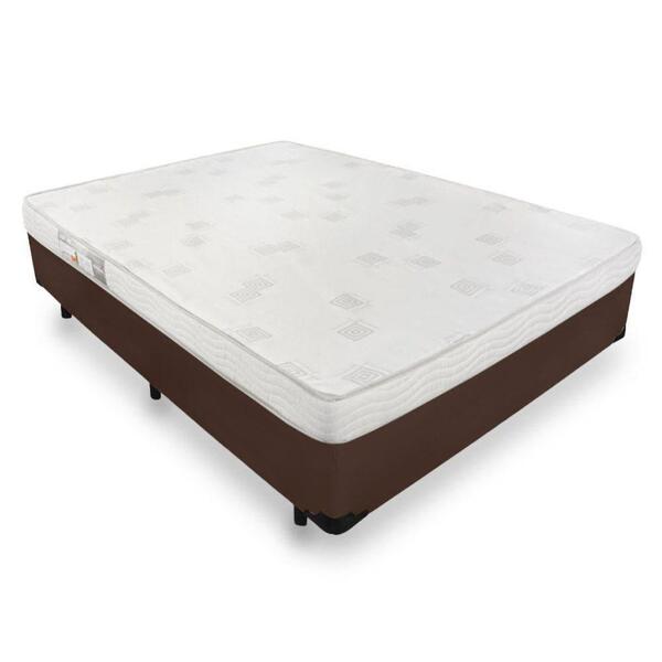 Cama Box Viúva + Colchão Ortobom 128x188x47cm Marrom