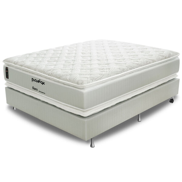 Cama Box Viúva (box + Colchão) 128x188x75 Ouro Prorelax Molas