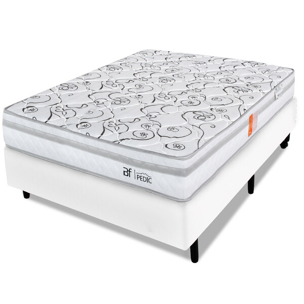 Cama Box Viúva com Colchão Ortopédico Dupla Face Firme 128x18