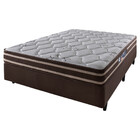 Cama Box Viúva Marrom + Colchão Espuma D70/d28 Dupla Face Oak