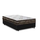 Cama Box Viuva Preta + Colchão De Molas Superlastic - Comfort