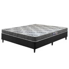 Cama Box Viúva Preta + Colchão Washington Espuma D23 Liso 128