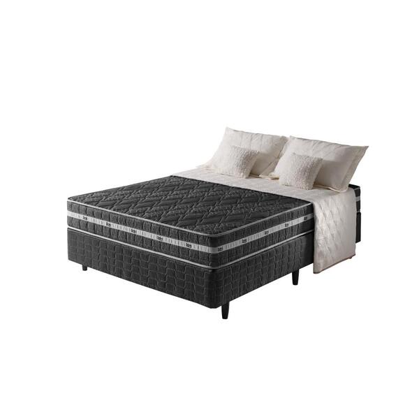 Cama Box Viúva Preto + Colchão Espuma D45 Extra Firme Philade