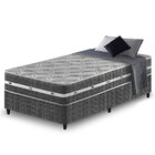 Cama Box Viúva Preto + Colchão Ortopédico Espuma D45 Extra Fi