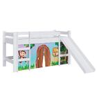 Cama Cabana Infantil Montessoriana Com Escorregador Branco E