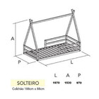 Cama Cabana Proteção Solteiro Ludika Mobilia