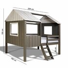 Cama Cabana Teddi Casal Cinza Madeira Maciça  Cinza Rústico/b