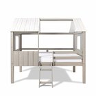 Cama Cabana Teddi Casal Cinza Madeira Maciça  Cinza Rústico/b