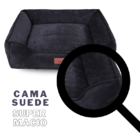 Cama Caminha Para Cachorro Pet 70x70 Lavavel Preto G Suede