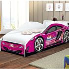 Cama Carro com baú Juvenil Rosa com Colchão