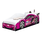 Cama Carro com baú Juvenil Rosa com Colchão