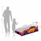 Cama Carro Corrida Infantil Rosa com Colchão